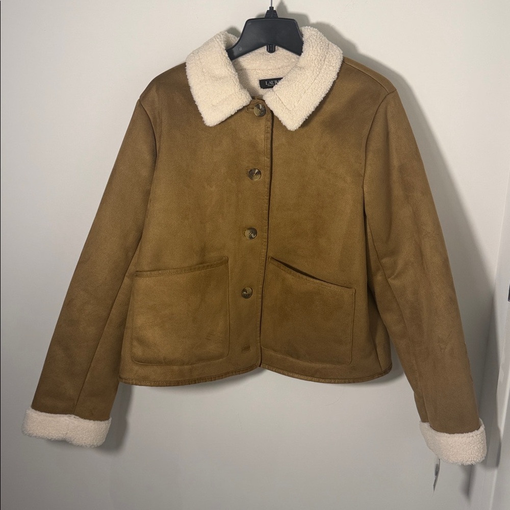NWT Ralph Lauren Faux Sherling Sued women’s jacket size xl - Picture 5 of 11